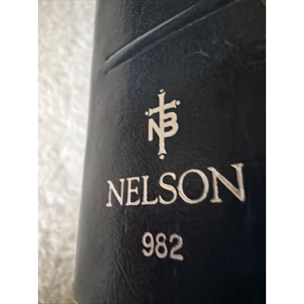 Rare Nelson Wesley Study Bible NKJV New King James Version 982 Leather Navy Blue